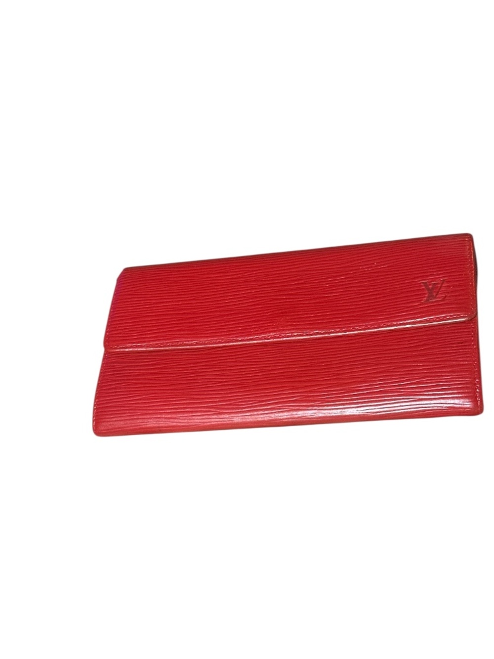 Authentic Vintage Louis Vuitton Red Epi Leather Sarah Long Wallet-Use